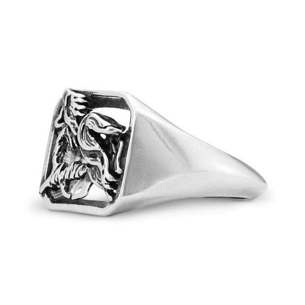 Papillon Ring Gaiting Body Design in Sterling Silver Side View.