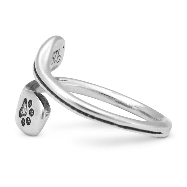 Sterling Silver Adjustable Paw Ring, Wrapped Around My Finger