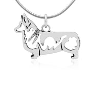 Pembroke Welsh Corgi Necklace Body Design in Sterling Silver on Snake Chain.