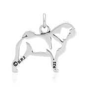 Pug Pendant Body Design in Sterling Silver Back Side View.