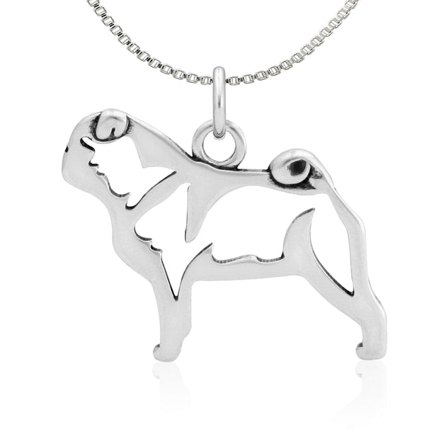 Pug Necklace Jewelry in Sterling Silver