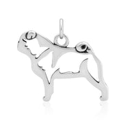 Pug Pendant Body Design in Sterling Silver.