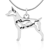 Sterling Silver Rat Terrier Necklace, w/Rat in Body