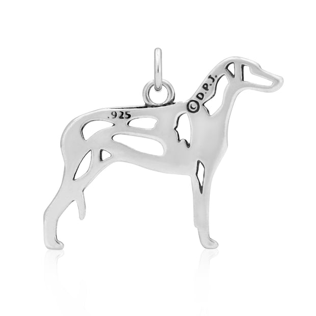 Rhodesian Ridgeback Pendant Body Design in Sterling Silver Back Side View.