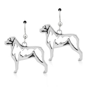 Rottweiler Earrings Body Design in Sterling Silver in French Hook.