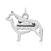 Sterling Silver Schipperke Pendant, w/Barge in Body