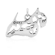 Scottish Terrier Pendant Body Design in Sterling Silver Back Side View.