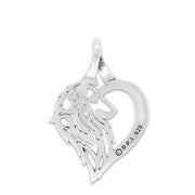 Shetland Sheepdog Heart Pendant in Sterling Silver Back Side View.