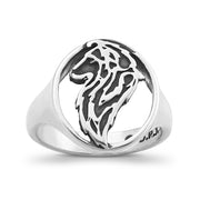 Shetland Sheepdog Ring Head Design in Sterling Silver.