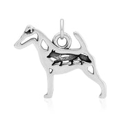 Smooth Fox Terrier Pendant Body Design with Fox in Sterling Silver.