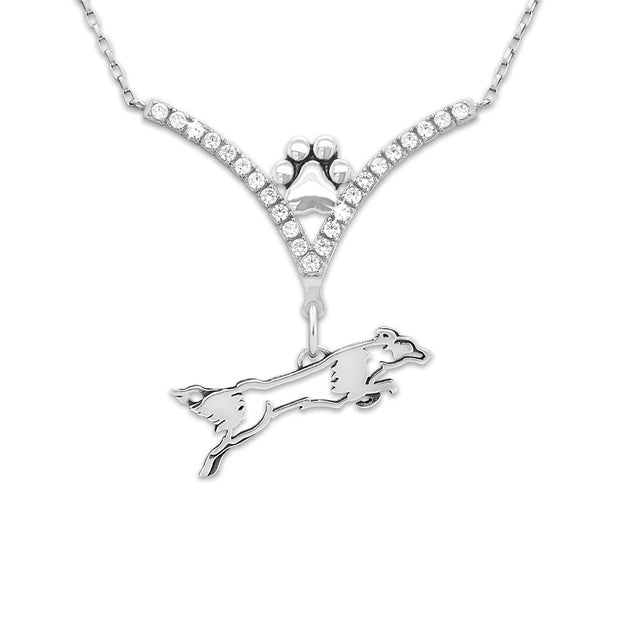 VIP Fly Like A Border Collie CZ Necklace, Body