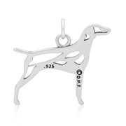 Vizsla Pendant Body Design with Pheasant in Sterling Silver Back Side View.