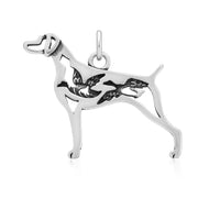 Weimaraner Pendant Body Design with Ducks in Sterling Silver.