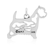 West Highland Terrier Pendant Body Design with Rats in Sterling Silver Back Side View.