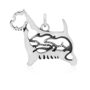 West Highland Terrier Pendant Body Design with Rats in Sterling Silver.