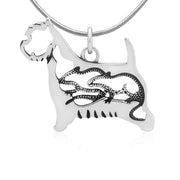 West Highland Terrier Necklace Body Design with Rats in Sterling Silver on Snake Chain.