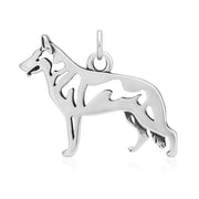 White Shepherd Pendant Body Design in Sterling Silver.