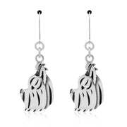 Yorkshire Terrier Earrings Head with Puppy Cut in Sterling Silver in Leverback.