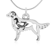 Flat-Coated Retriever Necklace Jewelry in Sterling Silver