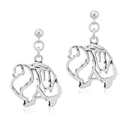 Sterling Silver Pomeranian Earrings