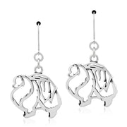 Sterling Silver Pomeranian Earrings