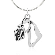 Schnauzer Pendant Necklace in Sterling Silver, Natural