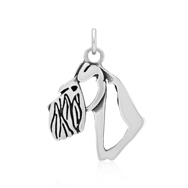 Schnauzer Pendant Necklace in Sterling Silver, Natural