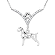 VIP German Wirehaired Pointer CZ Necklace, Body