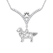 VIP Golden Retriever CZ Necklace, Body