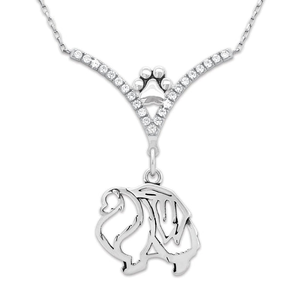 VIP Pomeranian CZ Necklace, Body