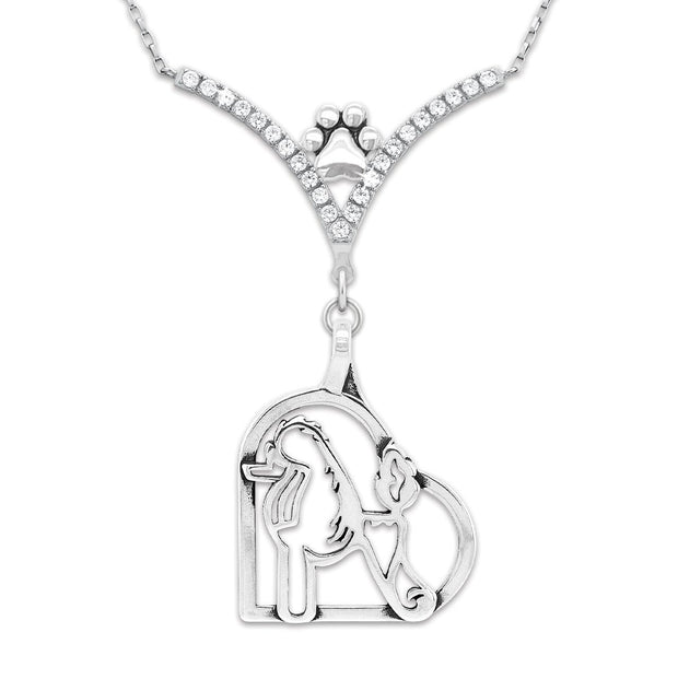 VIP Poodle CZ Necklace, in Heart Scandinavian-Body