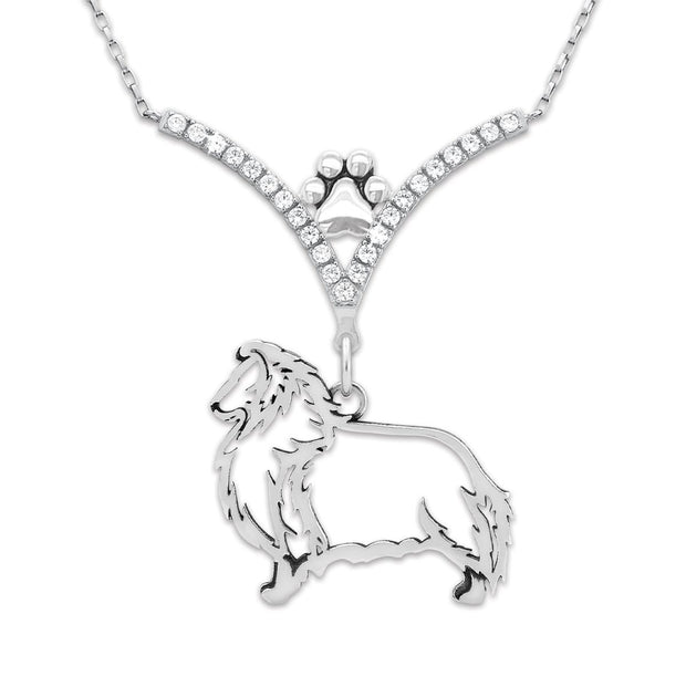 VIP Shetland Sheepdog CZ Necklace, Body