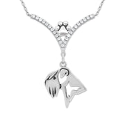 VIP Soft Coated Wheaten Terrier CZ Necklace, Head