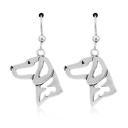 Vizsla Earrings Head Design in Sterling Silver in French Hook.