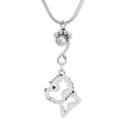 Crystal West Highland White Terrier Necklace, Head