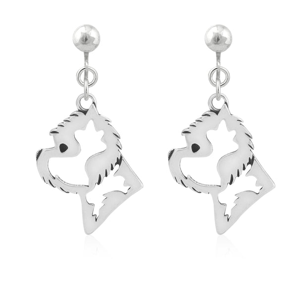 West Highland Terrier Earrings in Sterling Silver