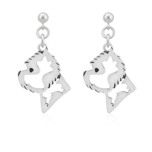 Sterling Silver West Highland White Terrier Earrings