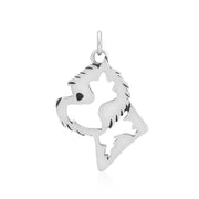 West Highland Terrier Pendant Head Design in Sterling Silver.