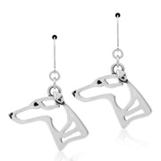 Whippet Earrings Head Design in Sterling Silver in Leverback.