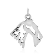 Sterling Silver Wire Fox Terrier Pendant, Head