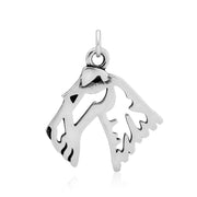 Wire Fox Terrier Necklace Head Design in Sterling Silver.