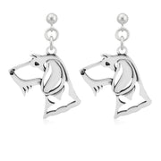 Sterling Silver Dachshund Earrings, Wirehaired