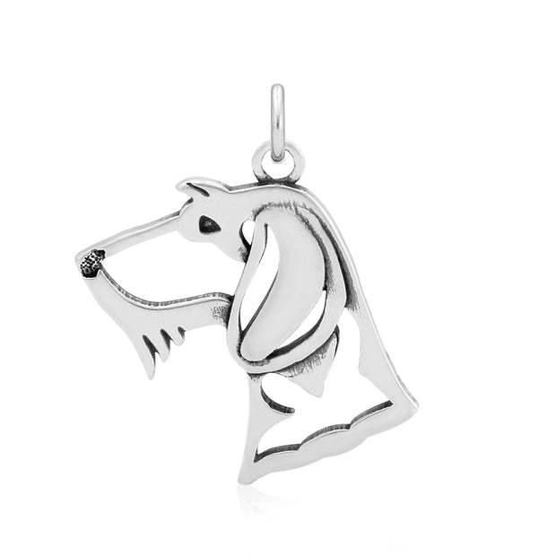 Dachshund Pendant Necklace in Sterling Silver, Wirehaired