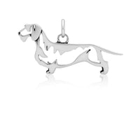 Wirehaired Dachshund Pendant Body Design in Sterling Silver.