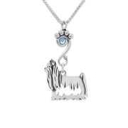 Crystal Yorkshire Terrier Show Cut Necklace, Body