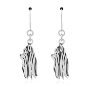 Yorkshire Terrier Earrings Head Design with Show Cut in Sterling Silver in Leverback.