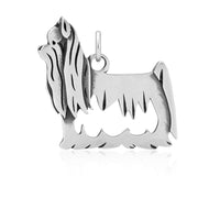 Yorkshire Terrier Pendant with Show Cut in Sterling Silver.